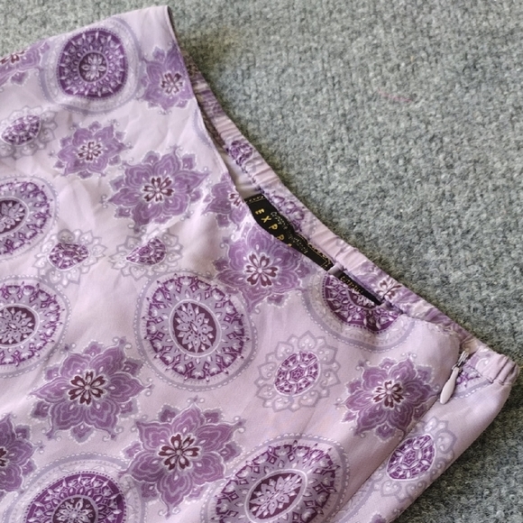 Express Lavender Floral A-Line Skirt - Picture 10 of 13